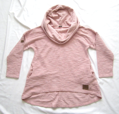 #ad Women#x27;s Be Wear Cowl Fleece Pink Pullover Sweater Sz L WS30 $16.90