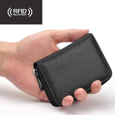#ad 22 card RFID Blocking Mini Leather Wallet Business Case Purse Credit Card Holder $10.34