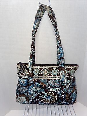 #ad Vera Bradley Java Blue Retired Pattern Zipper Handbag Small Medium $24.50