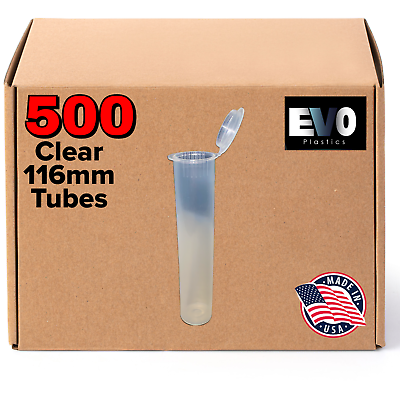 #ad 116MM Pre Roll Tubes Clear Container for King Size 500 Box $74.99