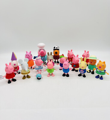 #ad Peppa Pig Family amp; Friends Figures Nick Jr Lot of 18 Mattel Rabbits Cats Pigs $24.95