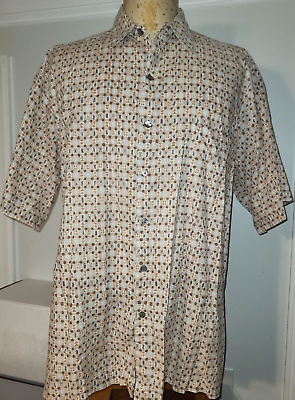 #ad Tori Richard Men#x27;s Short Sleeve Cotton Lawn Camp Shirt XL Hipster Print Made USA $21.95