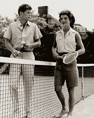 #ad 1954 SENATOR JOHN F KENNEDY amp; JACKIE Tennis PHOTO at Hyannesport 168 b $11.37
