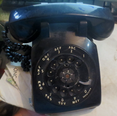 #ad Vintage 1955 Bell System Western Electric C D 500 Black Rotary Telephone G3 $39.99