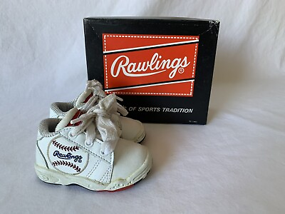#ad Vintage Rawlings Curve Ball Infant Baby Sneakers Shoes Baseball Size 2 $35.00