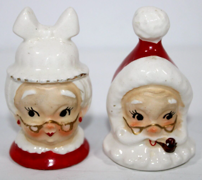 #ad Vtg. Lefton Kitsch Mr amp; Mrs Santa Claus Christmas Salt and Pepper Shakers $33.30