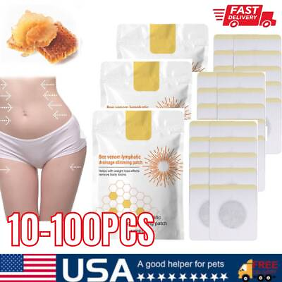 #ad 100PCS Bee Venom Lymphatic Drainage and Slimming Patch for Women amp; Men Body Slim $19.99