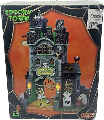 #ad Lemax Spooky Town # 45663 Lighted House The Gate House at Haunted Meadows $39.99