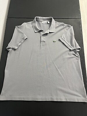 #ad Lacoste Size 9 4XL Adult Polo Shirt Gray Preppy Casual Short Sleeve Mens $17.99