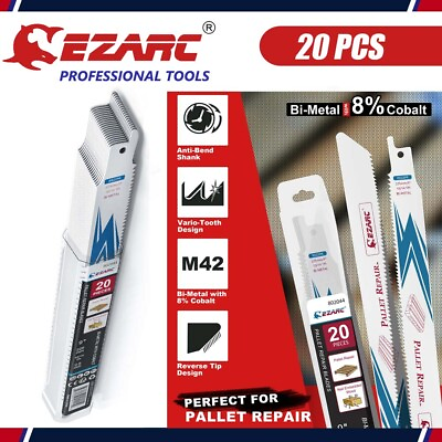 #ad 20PCS 9IN EZARC Reciprocating Saw Blades Set Bi Metal Special for Pallet Repair $31.99