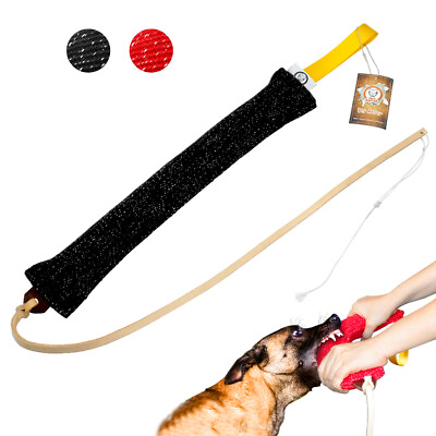 #ad Pet Dog Bite Tug Chew Toys w Whip Handle Training Builder Bite Suit Fabric $31.86