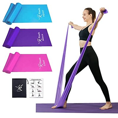 #ad Therapy Flat Resistance Bands Set Latex Free Flat Elastic Exercise Stretch B... $14.79