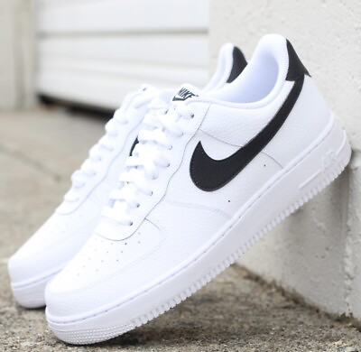 #ad #ad Nike Air Force 1 Low #x27;07 White Black Pebbled Leather CT2302 100 Mens New $94.99
