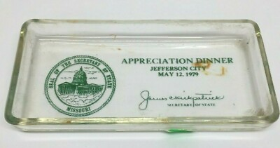 #ad Appreciation Dinner Glass Tray Jefferson CIty 1979 Secretary of State Missouri $40.00