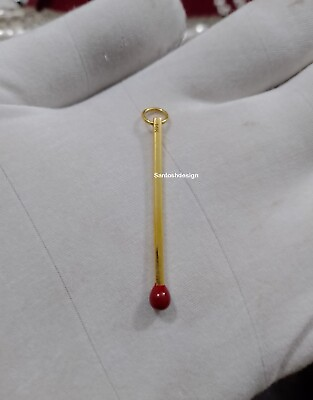#ad 14k Solid Gold Match Stick Lucky Red Enamel Charm PendantGold Match Stick Charm $320.85