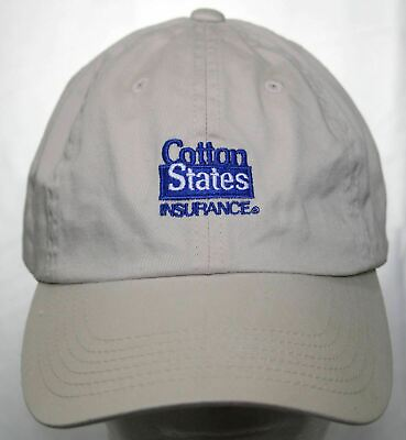 #ad Cotton States Insurance Baseball Hat Port Authority Khaki Buckle Strapback Cap $9.70