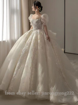 #ad French Wedding Dress Senior Texture Large Size Train Wedding Dress $146.73