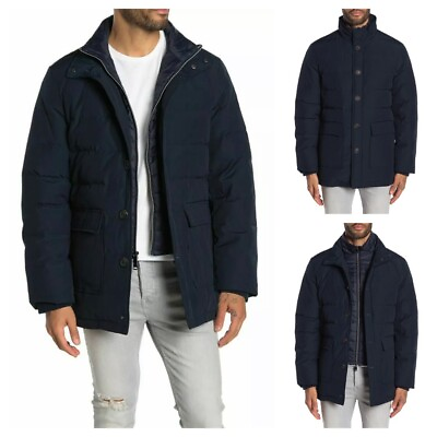 #ad Jack Victor Elements Mens Puffer New Coat Navy Blue Jesse Quilted Down Parka S $99.99