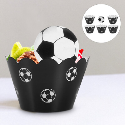 #ad Football Cake Toppers Party Premium Wrappers Soccer Paper Cupcake Liners Sports $8.91