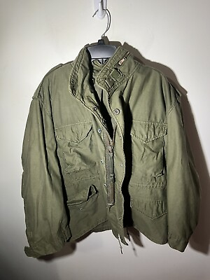 #ad US Army M 65 Cold Weather Field Coat Medium Long OD Green $64.99