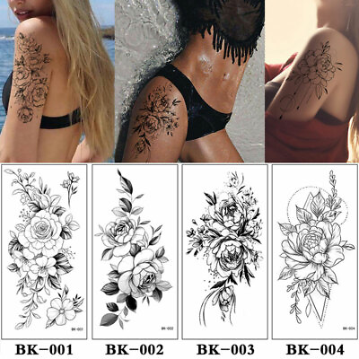 #ad Flowers Temporary Tattoos Sticker Fake Tatoo Body Arm Art Waterproof‹ $1.83