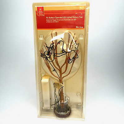 #ad Holiday Home Accents 9quot; LED Lighted Hickory Tree for Christmas Village See Video $17.09