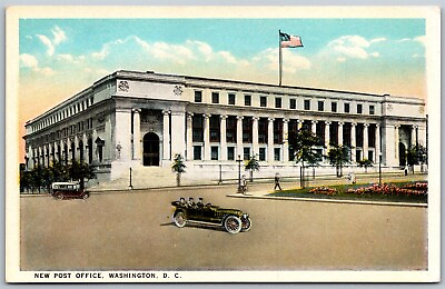 #ad Vtg Washington DC New Post Office 1920s Old View White Border Unused Postcard $3.99