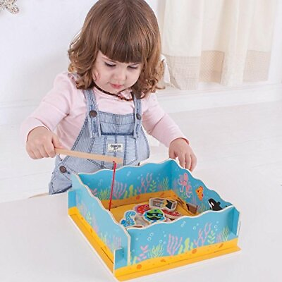 #ad Bigjigs Toys Magnetic Wooden Fishing Game Set with Rods AU $63.81