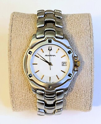 #ad Bulova Accutron 18kt Yellow Gold Stainless Steel Tuning Fork Watch $300.00