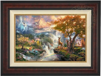 #ad Thomas Kinkade Bambi First Year 18 x 27 LE Canvas G P Burl Frame $1375.00