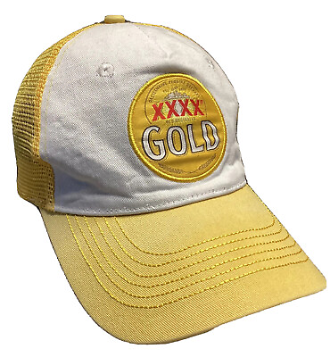 #ad XXXX Gold Beer Truckers Cap Vintage Castlemaine Brewery Aussie Yellow Mesh AU $16.77