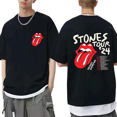#ad Rolling Stones 2024 Hackney Diamonds Tour Shirt Rolling Stones Band Fan Shirt $28.99