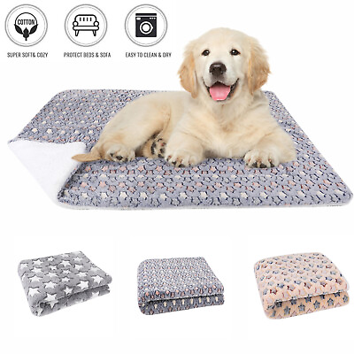 #ad Pet Dog Bed Mat Self Warming Soft Flannel Pad Blanket Cat Bed Cushion Washable $18.88