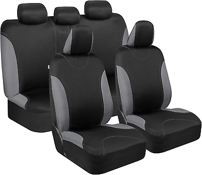 #ad Ultrasleek Gray Seat Covers for Cars Full Set Two Tone Front Seat Covers with M $61.24