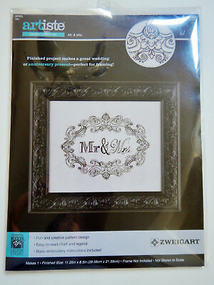 #ad Artiste Embroidery Kit Mr amp; Mrs Marriage Wedding Anniversary Gift Present 11x8quot; $9.95