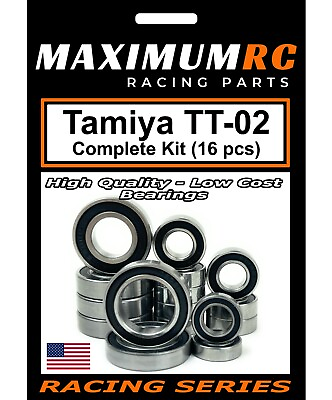 #ad MAXRC Tamiya TT 02 TT02 TT 02D Complete Sealed Bearings Kit Upgrade 16 pcs $12.95