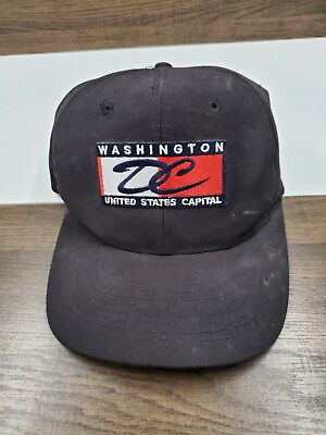 #ad VINTAGE Nissin Washington DC USA Capital Hat Black Cap Snap Back United States $13.11