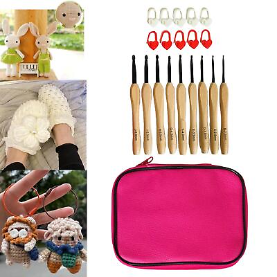 #ad Set of 20 Crochet Hooks Set with Storage Bag Crocheting Loom Tool for Weave $12.35