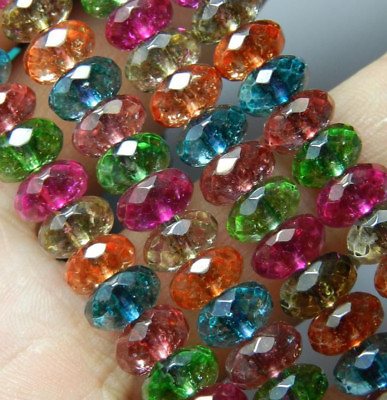 #ad Faceted 5x8mm Multicolor Tourmaline Gems Rondelle Loose Beads 15#x27;#x27; Strand $4.99