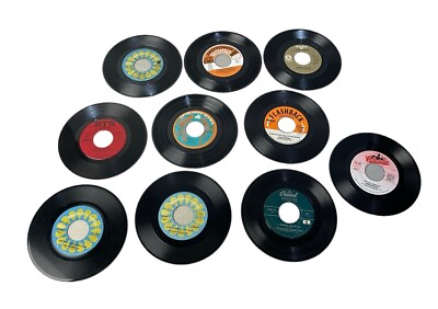 #ad Lot of 10 Various Mixed Genres 7 inch 45 rpm Vinyl Records Bundle “F” $14.20