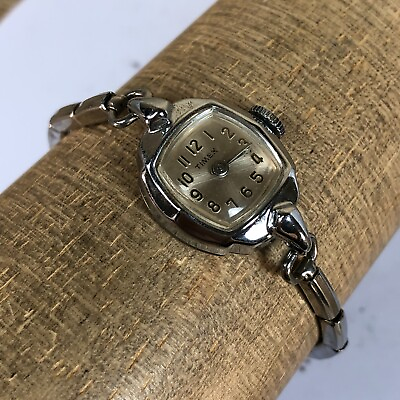 #ad Vintage Timex Womens Cocktail Mechanical Analog Expandible Band Watch $19.95
