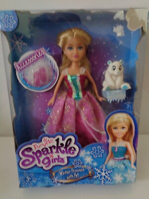 #ad funville sparkle girlz doll winter princess with pet damaged box GBP 9.50