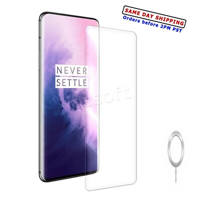 #ad Clear Tempered Glass Screen Protector Eject Pin for T Mobile OnePlus 7 Pro Phone $12.89