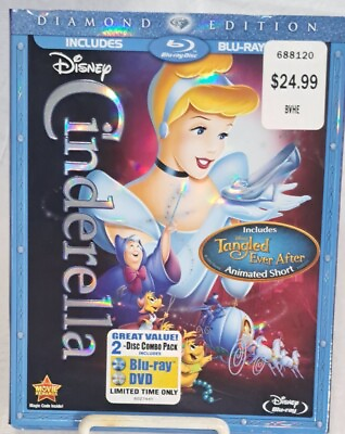 #ad Cinderella Blu ray DVD 2012 2 Disc Set Diamond Edition BRAND NEW Slipcase $6.95