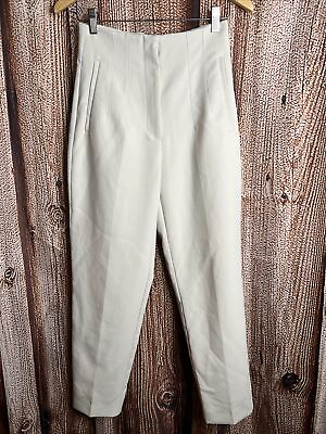 #ad Zara Dress Pants S Womens Beige Pleated Front Stretch High Waisted $19.99