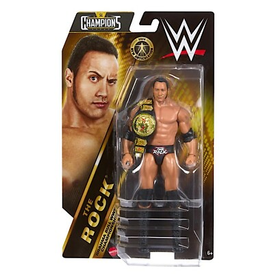 #ad #ad The Rock WWE Mattel Basic Champions Series 1 Wrestling Action Figure $16.99