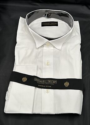 #ad Donald J. Trump Signature Collection Dress Shirt White Formal Size 18 34 35 $29.99