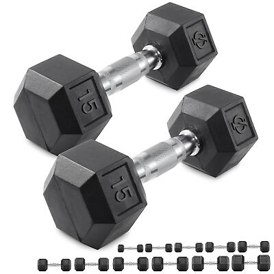 #ad Pair of Rubber Coated Hex Dumbbell Hand Weight Set 3 lb to 50 Pound $189.49