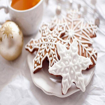 #ad 5PC snowflake cookie cutter Cookie Cutter Snowflake Christmas Pastry Mould $9.08
