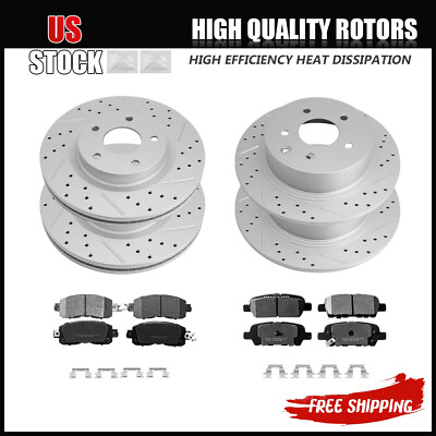 #ad Front amp; Rear Drilled Rotors Ceramic Brake Pads for 2013 2023 Nissan Altima $155.85